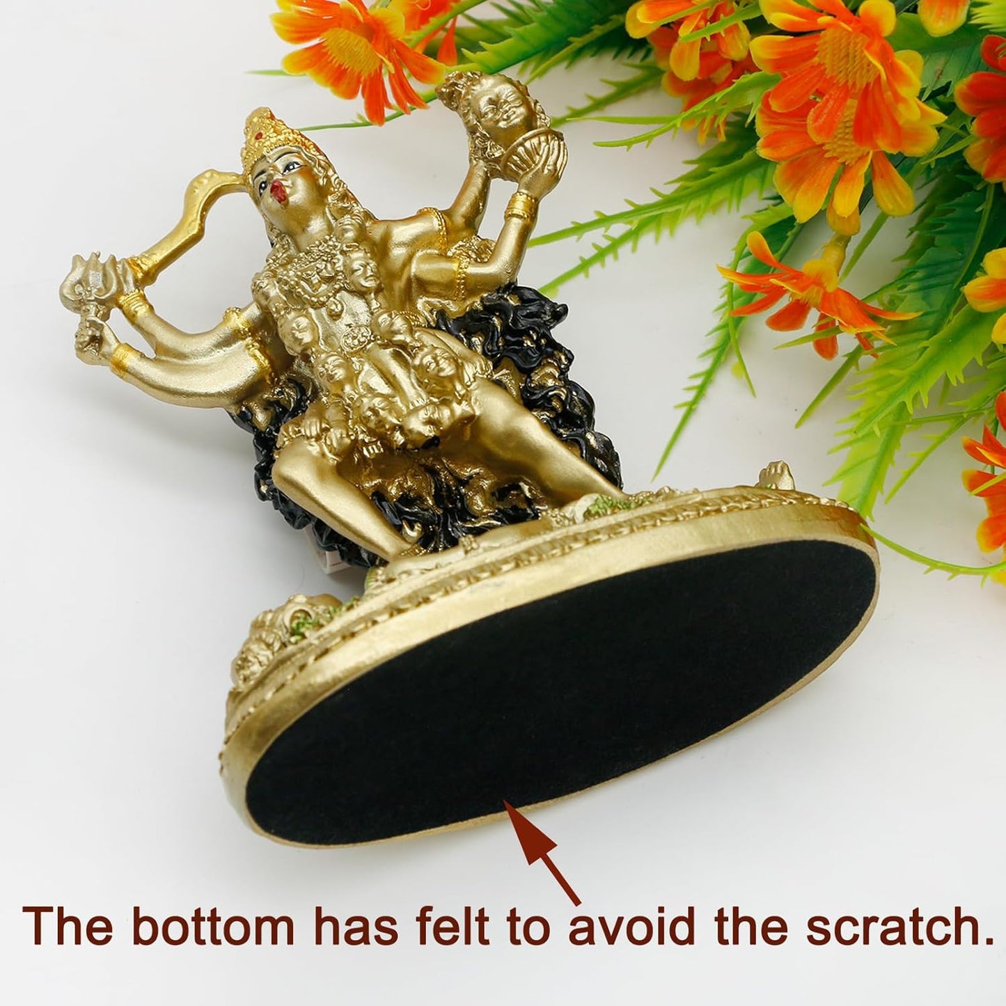 Antique Gold Hindu God Kali Statue – Indian Idol Murti Pooja Item Kali Maa Figurine Home Temple Mandir Decor Religion Puja Decoration Item