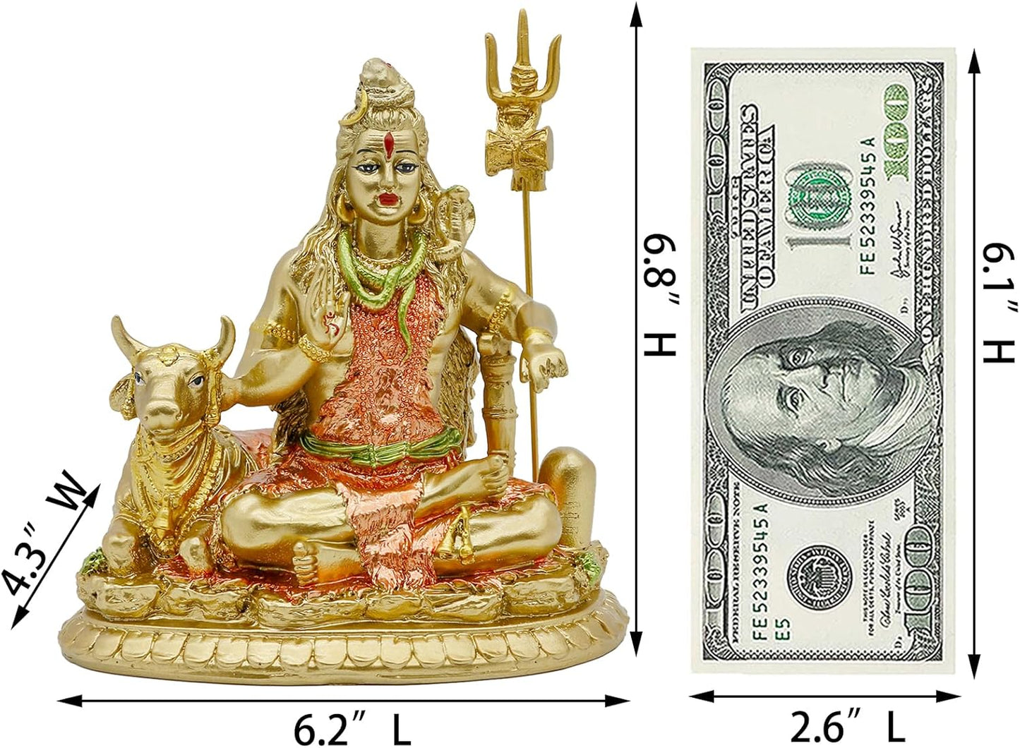 Indian God Shiva Idol Statue - Hindu God Lord Shiva Statue Indian Home Temple Murti Decor Diwali Gifts Meditation Yoga Room Altar Decoration