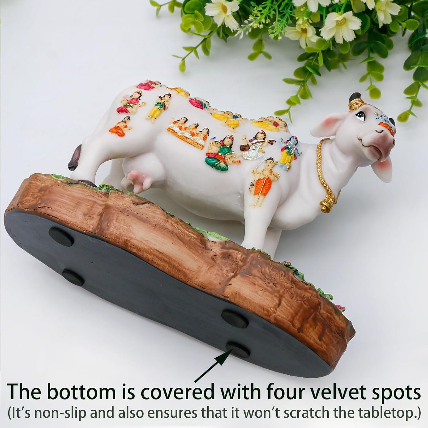 Indian God Cow Nandi Statue- 8.7”L Indian Idol Nandi Figurines Gifts for Indian Man Woman Friends Family Diwali gifts Murti Pooja Item Home Office Mandir Temple Puja Decor