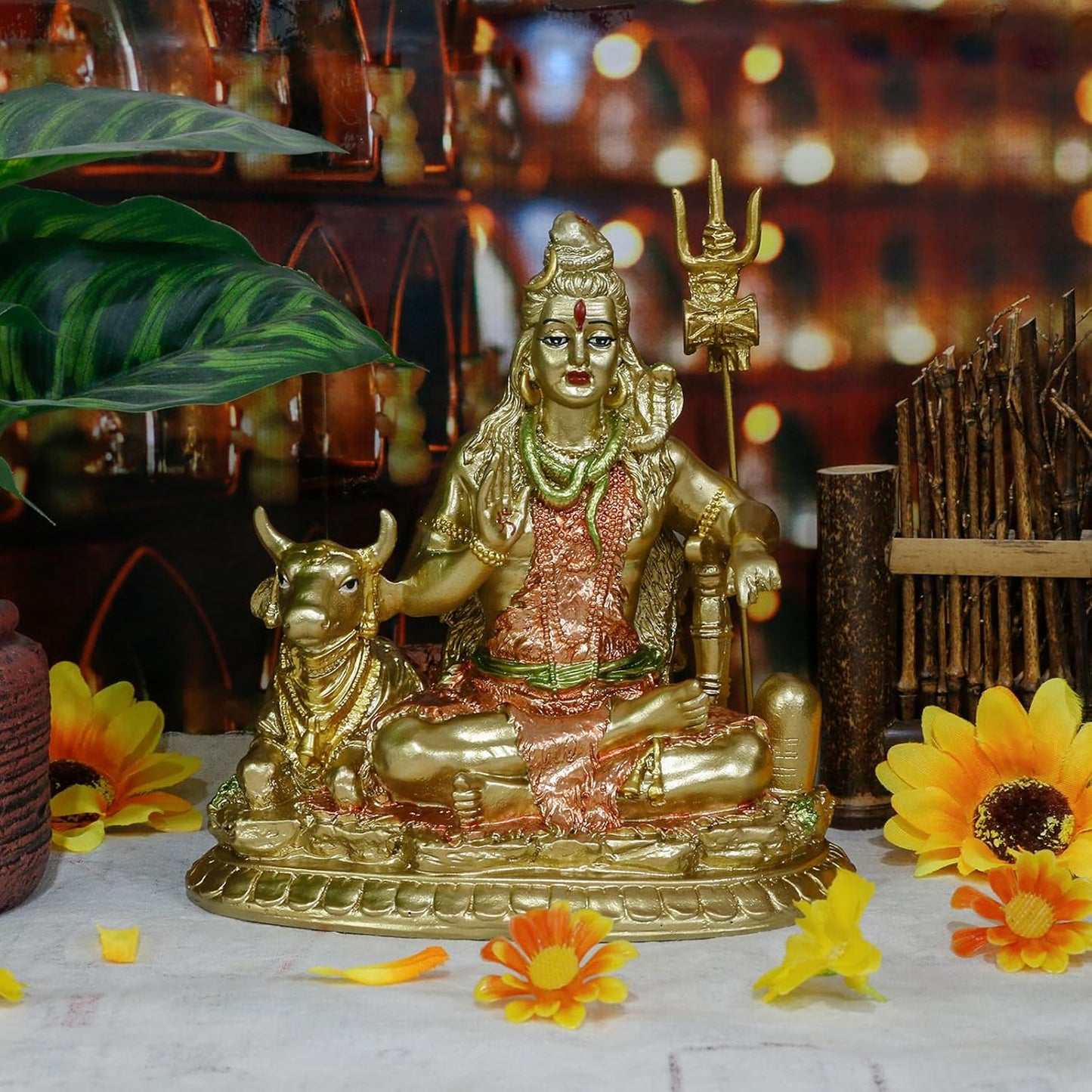 Indian God Shiva Idol Statue - Hindu God Lord Shiva Statue Indian Home Temple Murti Decor Diwali Gifts Meditation Yoga Room Altar Decoration