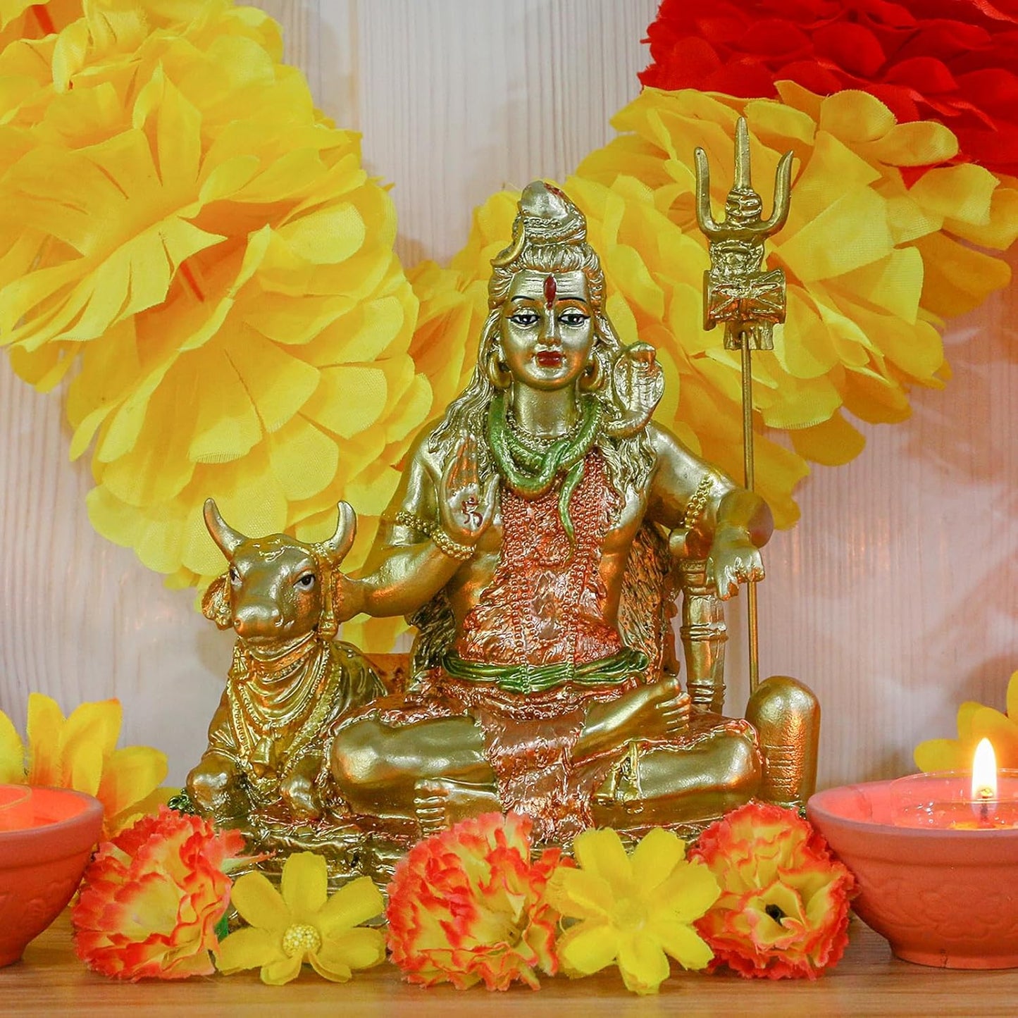 Indian God Shiva Idol Statue - Hindu God Lord Shiva Statue Indian Home Temple Murti Decor Diwali Gifts Meditation Yoga Room Altar Decoration