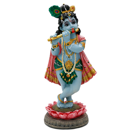 alikiki Hindu God Lord Krishna Statue - 8.3”H India Idol Krishna Figurine Puja Item Pooja Gift for Indian Diwali Home Altar Temple Mandir Meditation Room Yoga Studio Spiritual Decors