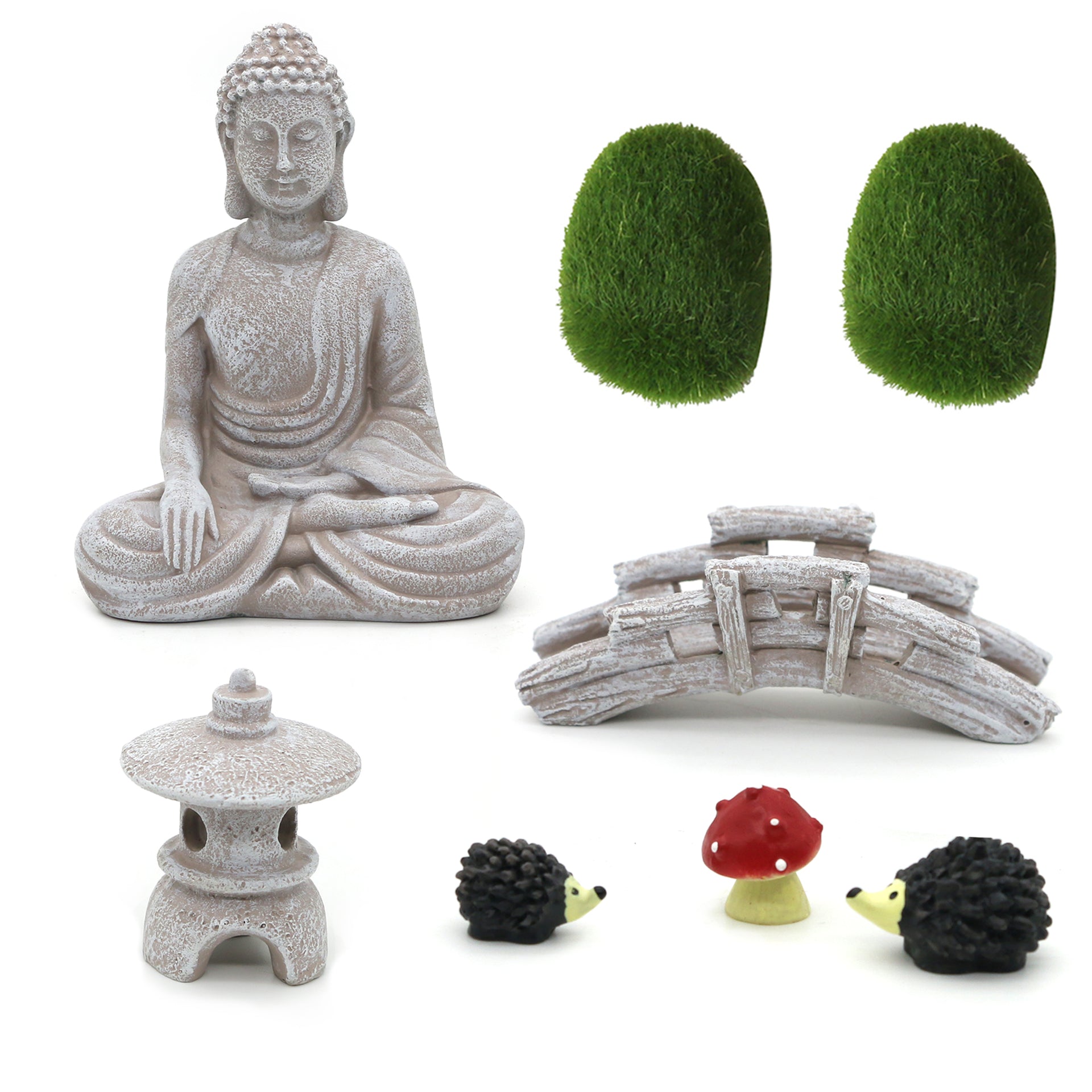 Giardino Zen Da Tavolo In Miniatura - Con Sabbia, Rastrello E Statua Buddha | Per Meditazione E Relax - Foto 7