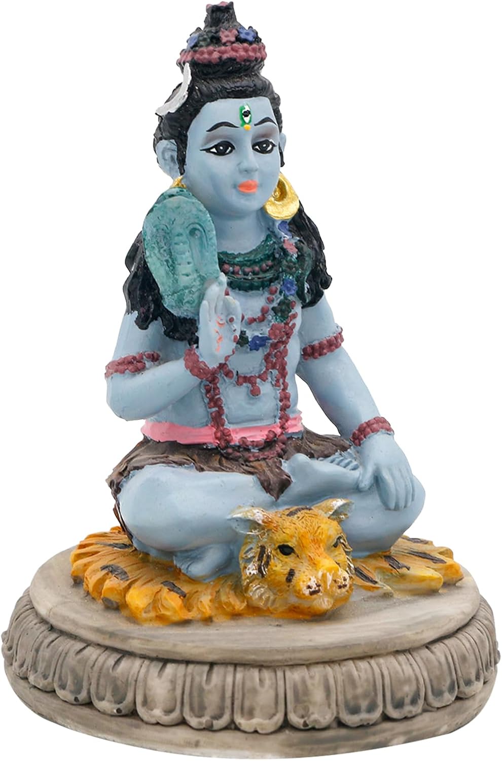 alikiki Hindu God Lord Shiva Statue - 3.8”H Indian Idol Shiva for Car Dashboard Decor Diwali Murti Item Home Office Temple Mandir Shrine Altar Pooja Decor India Diwali Puja Gifts for Friends Relative