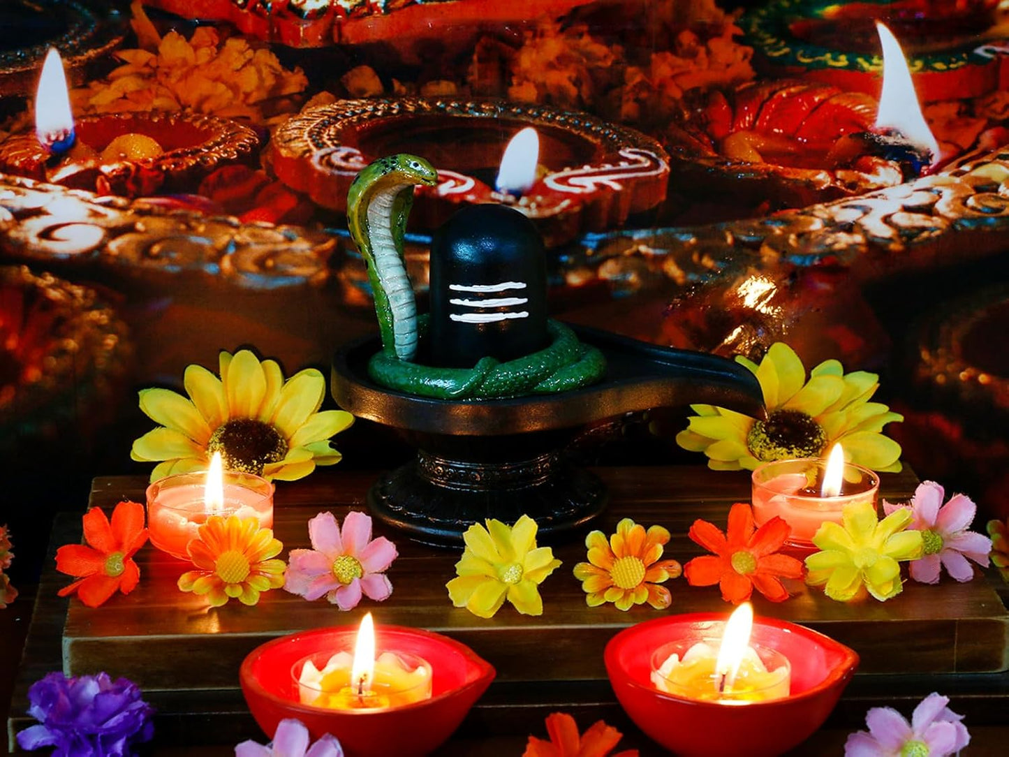 alikiki Hindu Shiva Lingam Statue - 4.4”H Indian Idol Murti Item Shivling for Pooja Shiv Ling God Statue Home Office Temple Mandir Shrine Altar Pooja Decor India Diwali Puja Gifts for Friends