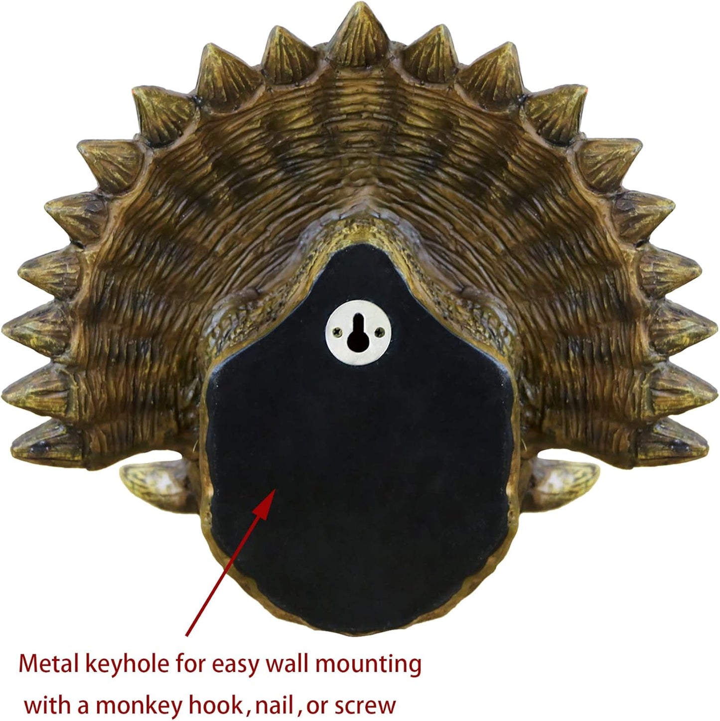 alikiki Jurassic Triceratops Head Wall Hanging - Faux Dinosaur Head Wall Mount Boys Kids Birthday Party Gaming Room Dinosaur Themed Wall Sculpture Indoor Outdoor Animal Heads Wall Taxidermy Art Decor