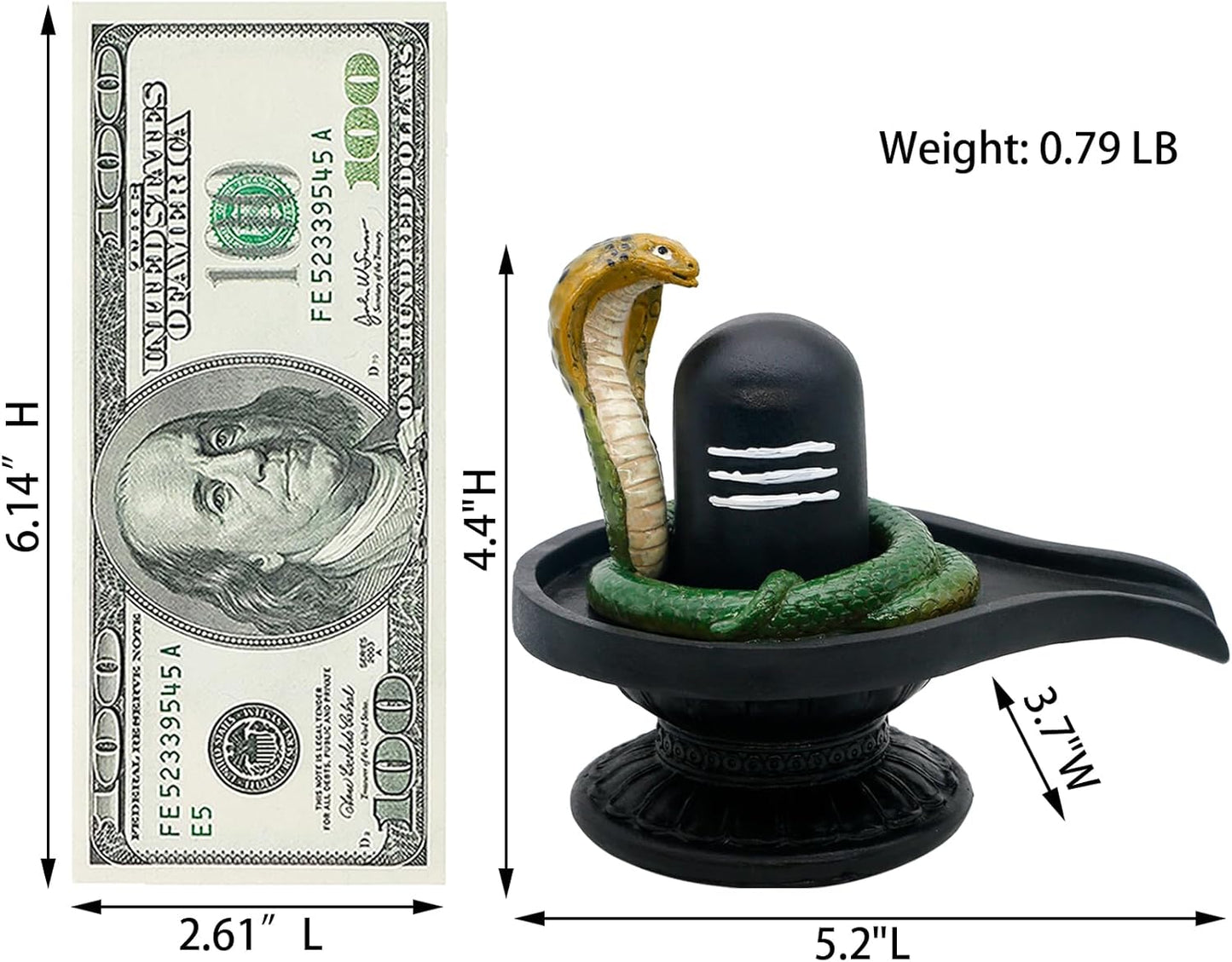 alikiki Hindu Shiva Lingam Statue - 4.4”H Indian Idol Murti Item Shivling for Pooja Shiv Ling God Statue Home Office Temple Mandir Shrine Altar Pooja Decor India Diwali Puja Gifts for Friends