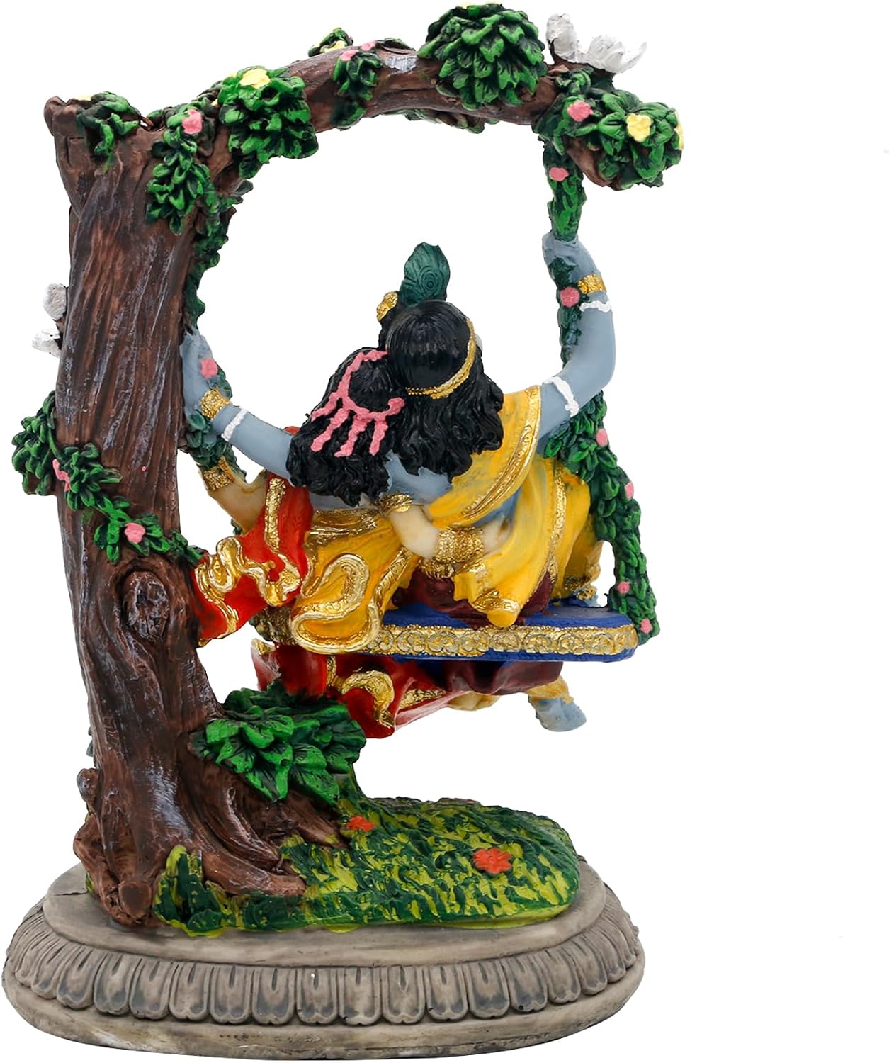 alikiki Radha Krishna Idol Statue - Hindu God Statue India Murti Item Home Office Temple Mandir Shrine Altar Pooja Decor Wedding Diwali Puja Gifts for Indian Friends Relative