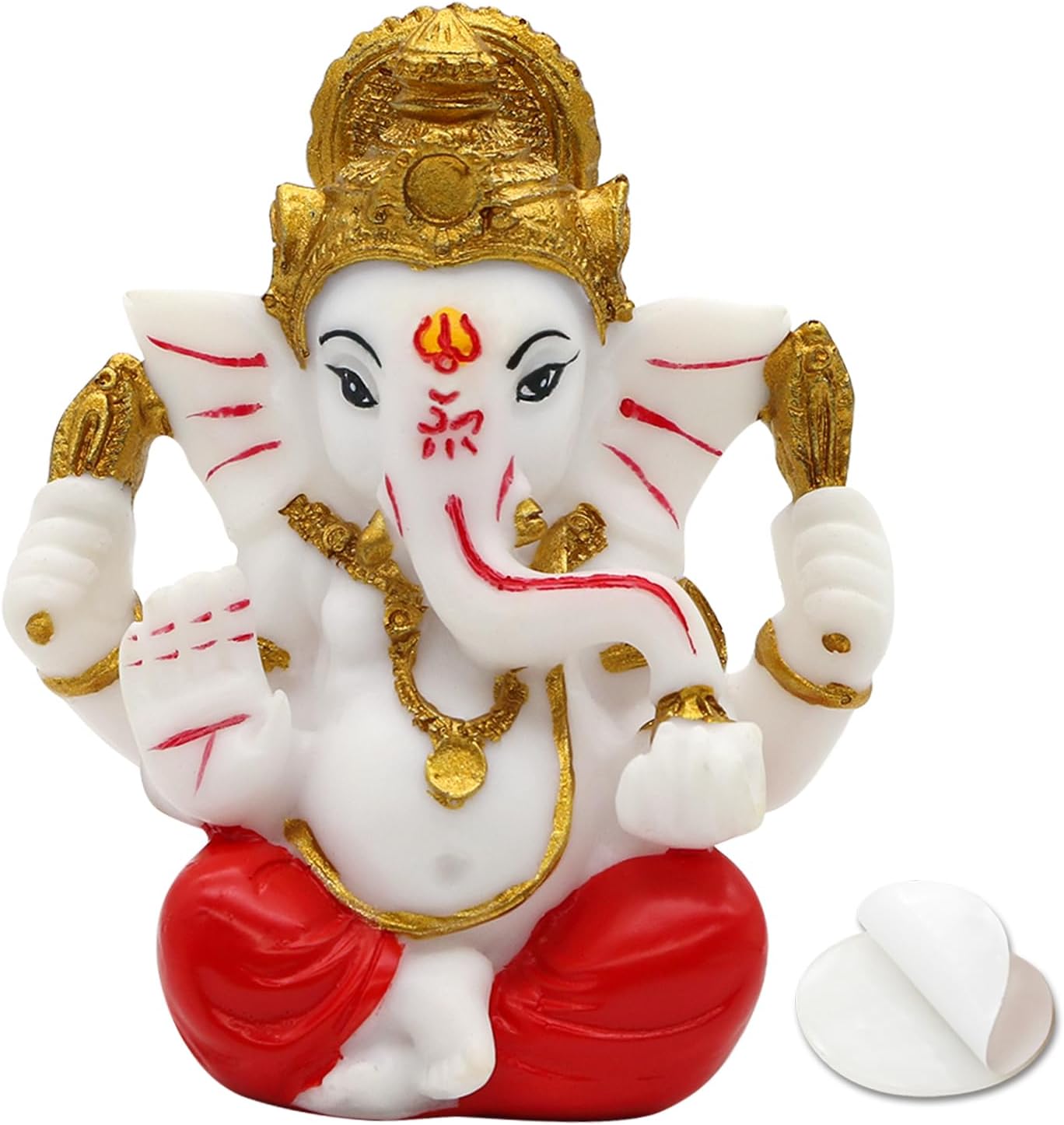 alikiki Ganesha Statue for Car Dashboard – 3.5" H Polystone Hindu God Lord Ganpati Murti Idol for Pooja Mandir Temple Altar Puja Decor Diwali Housewarming Wedding Spiritual Gifts for Indians