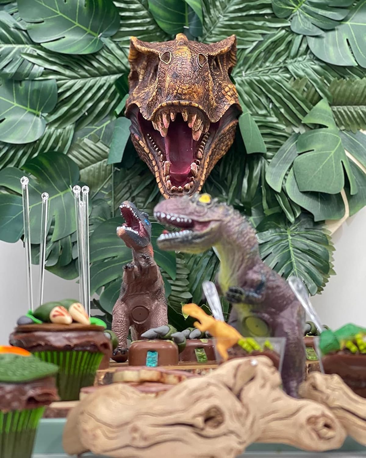 alikiki Jurassic Dinosaur Head Wall hanging - Large T-Rex Wall Mounted Statue Bust 15 inch Tyrannosaurus Rex Wall Sculpture Decor