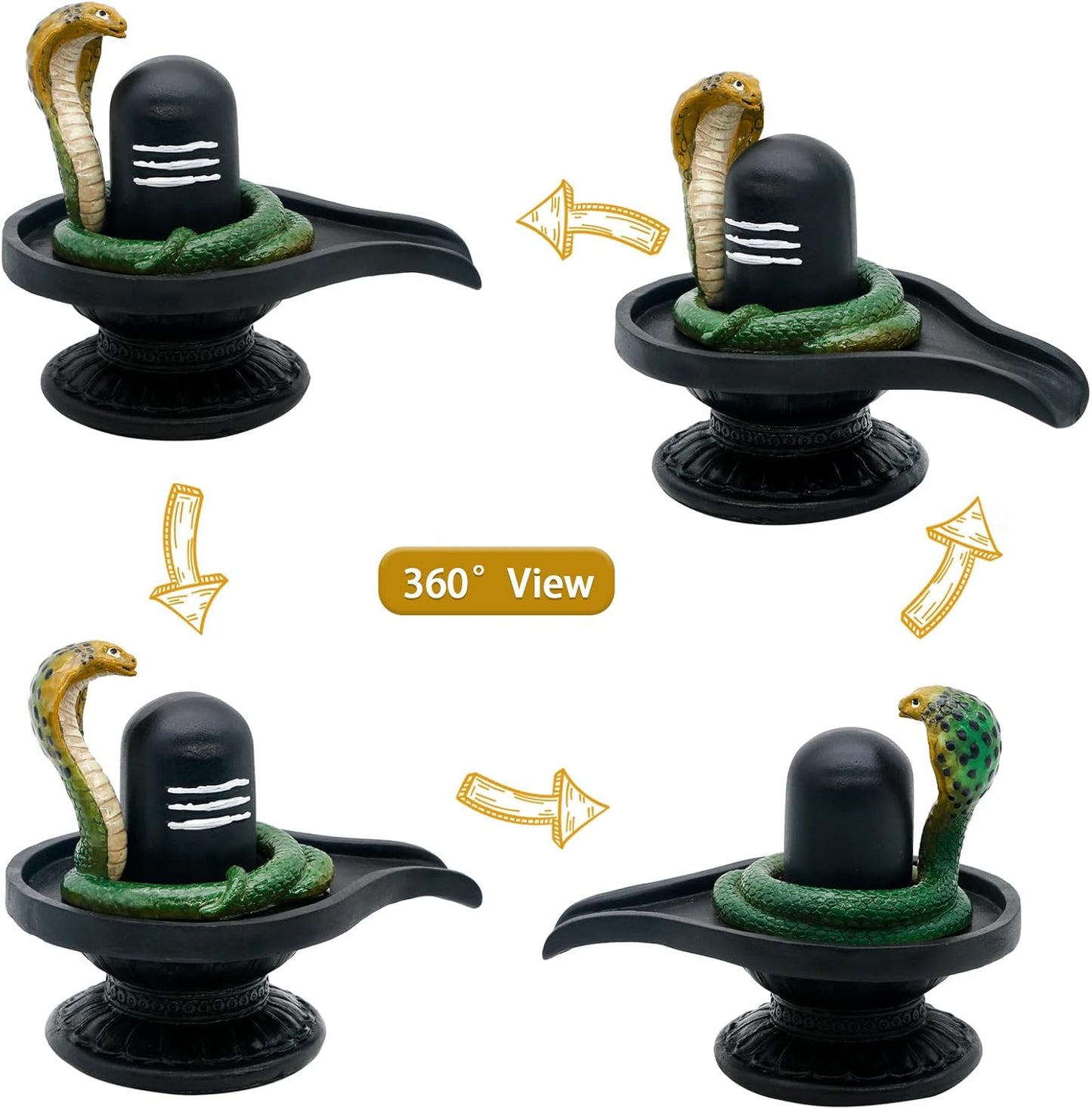 alikiki Hindu Shiva Lingam Statue - 4.4”H Indian Idol Murti Item Shivling for Pooja Shiv Ling God Statue Home Office Temple Mandir Shrine Altar Pooja Decor India Diwali Puja Gifts for Friends