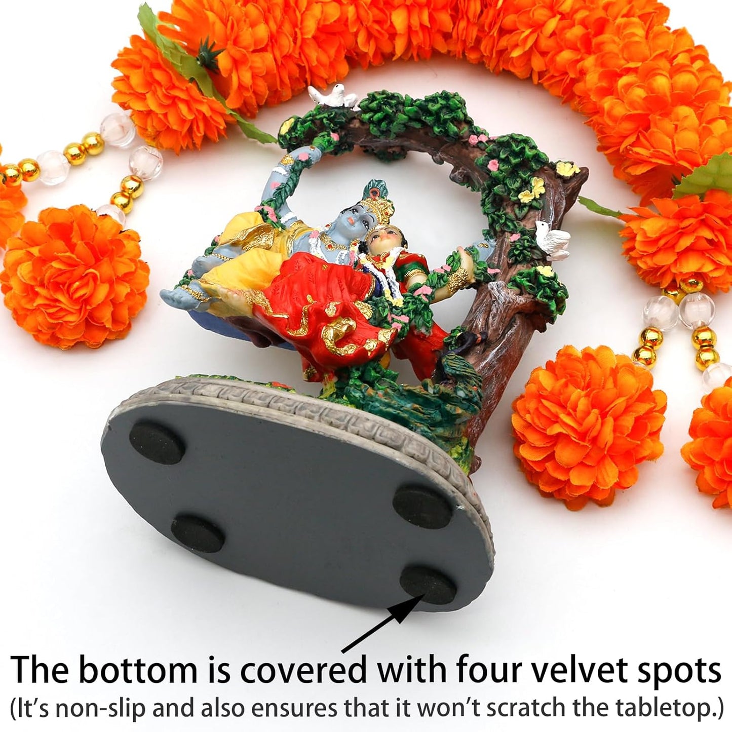 alikiki Radha Krishna Idol Statue - Hindu God Statue India Murti Item Home Office Temple Mandir Shrine Altar Pooja Decor Wedding Diwali Puja Gifts for Indian Friends Relative