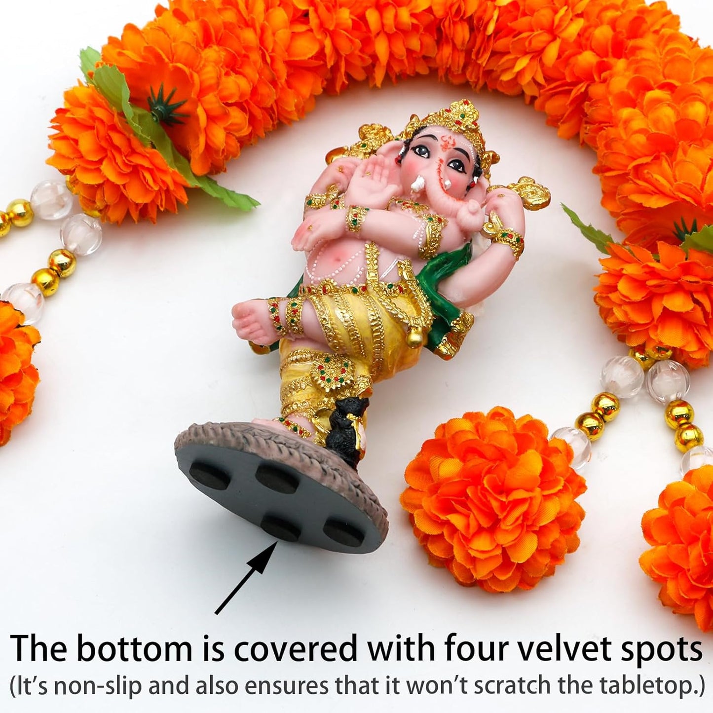 Indian God Ganesha Idol Statue - 5”H Hindu Dancing Ganesh Murti India Ganapati Pooja Item Home Office Temple Mandir Shrine Altar Diwali Puja Spiritual Decor Ideal Gifts for Indian Friend Relative