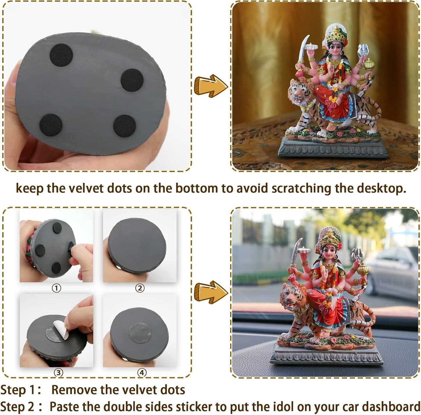 Small Maa Durga MATA Statue - 4.1” H Durga Sculpture India God Hindu Goddess Murti Hindu Pooja Item for Home Office Temple Mandir Altar Puja Diwali Gifts Diwali Decor maa durga sculpture goddess durga sculpture