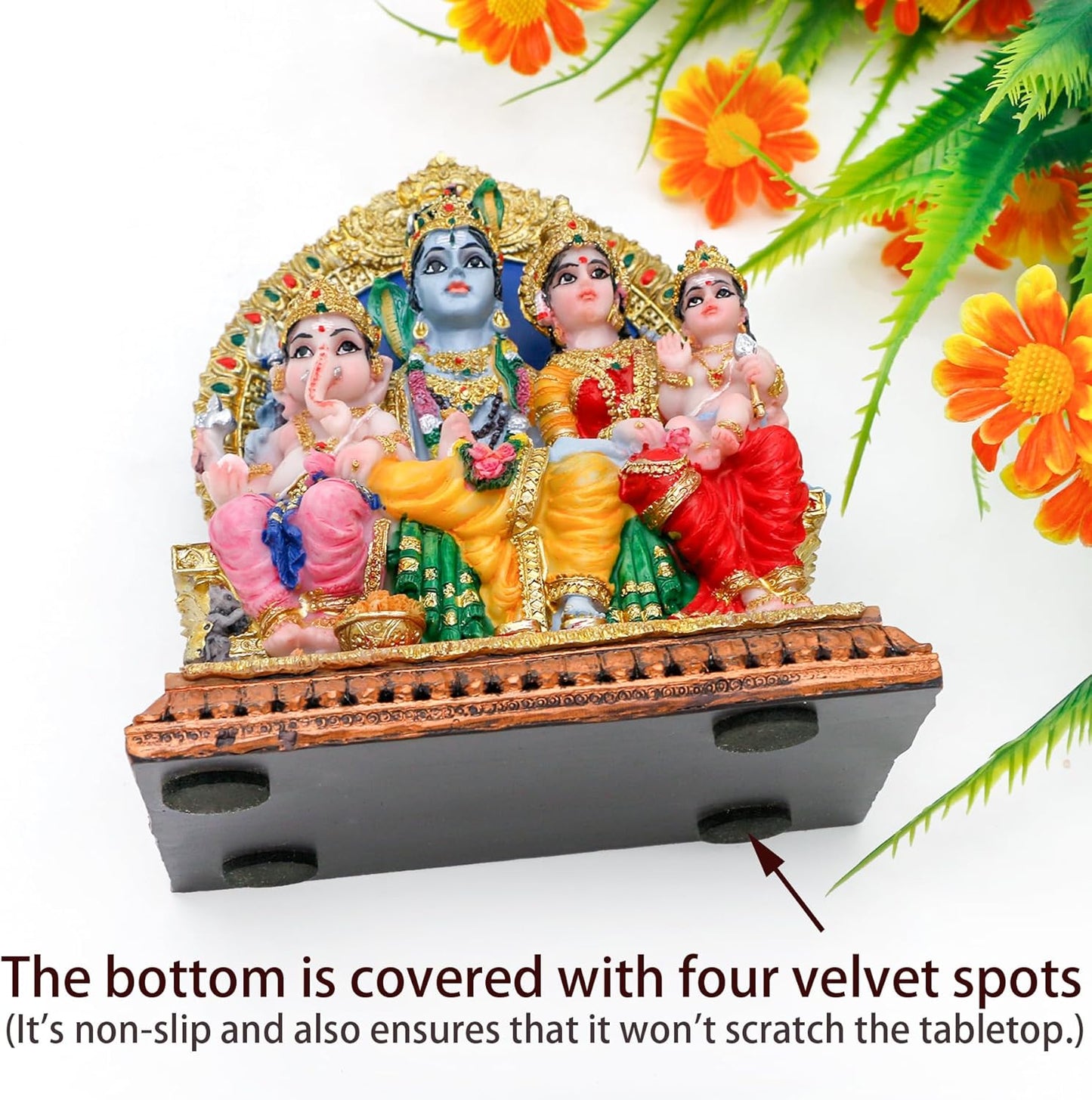 alikiki Full Shiva Family Statue - 5.1Inch Murti Shiva Family Diwali Gift Pooja Item Puja Gifts for Indian Friends Man Woman Family Home Temple Office Mandir Altar Shine Yoga Studio Meditation Room