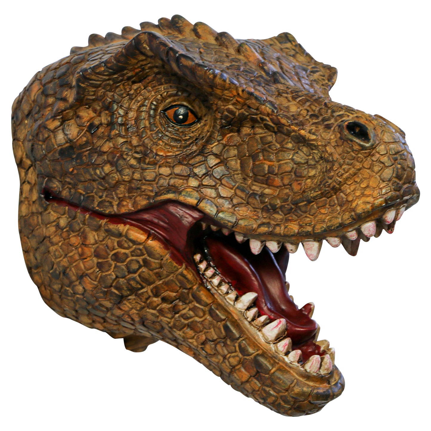 Dinosaur Head Wall Mount - Dinosaur World Small T-Rex Head Wall Hanging Boys Kids Birthday Party Gaming Room Taxidermy Dinosaur Themed Wall Sculpture Indoor Outdoor Animal Heads Wall Art Decor