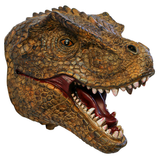 Dinosaur Head Wall Mount - Dinosaur World Small T-Rex Head Wall Hanging Boys Kids Birthday Party Gaming Room Taxidermy Dinosaur Themed Wall Sculpture Indoor Outdoor Animal Heads Wall Art Decor