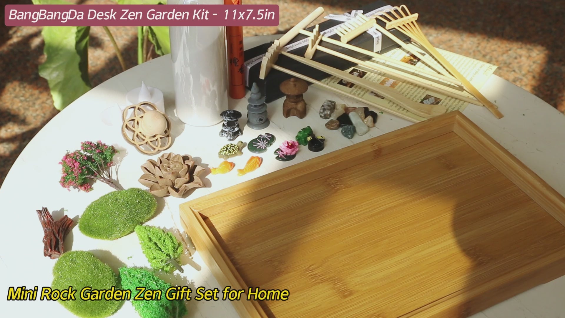 Miniature Japanese Zen Garden Kit - Mini Chakra Crystal Quartz